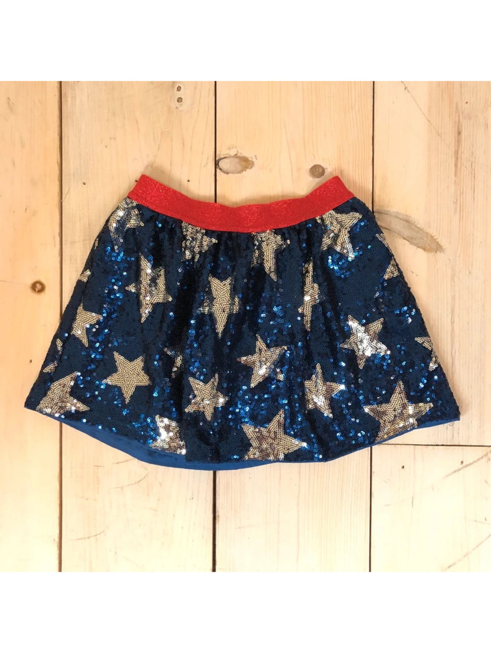 Cat & Jack NWOT Girls' Sequin Patriotic Skirt Stars Size S (6/7)